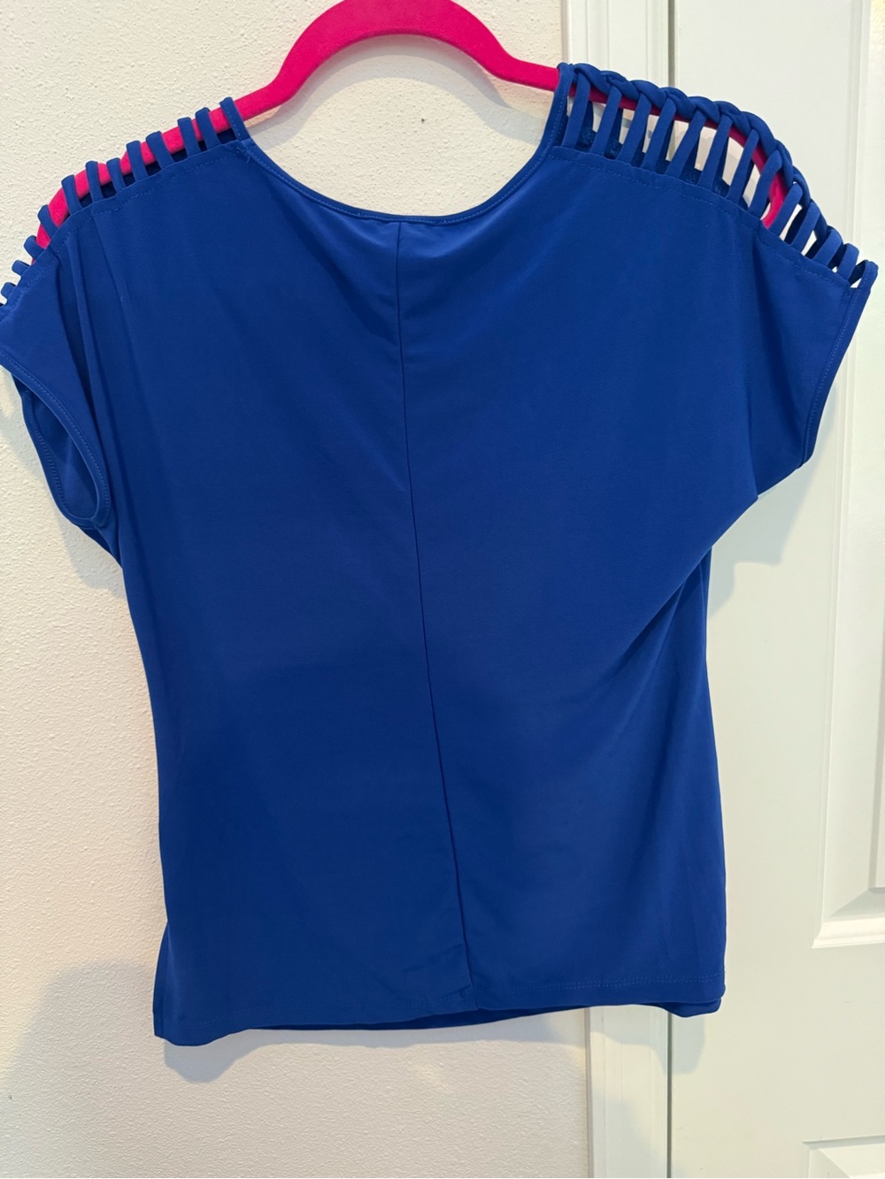 Cobalt Blue Caged Shoulder Top Small - Picture 4 of 6